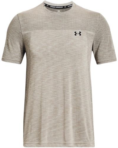 Under Armour Ua Seamless Short Sleeve Shirt Top Tee 1359870 - Grey