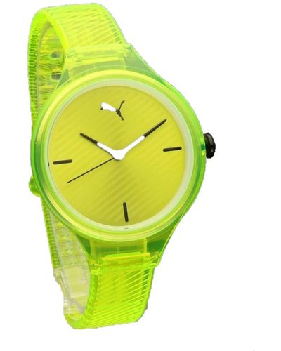 PUMA Contour Three-hand Yellow Polyurethane Watch P1017 - Green