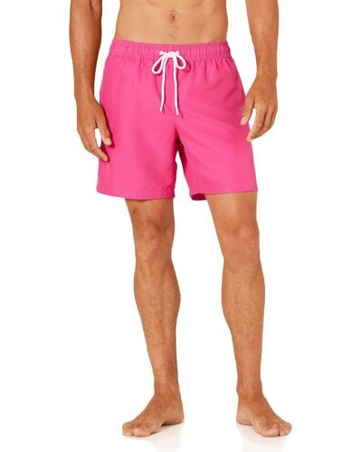 Amazon Essentials 7" Quick-dry Swim Trunk-discontinued Colors - Pink