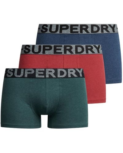 Superdry Trunk Triple Pack Boxer Shorts - Green