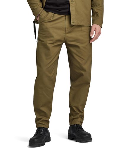 G-Star RAW Pantalones Pleated Chino Relaxed Para Hombre - Verde
