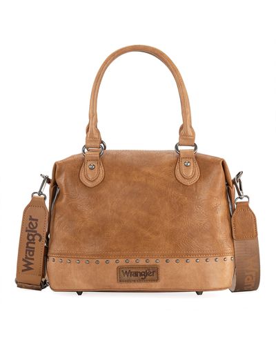 Wrangler Doctor Bag For Satchel Handbags With Wide Strap - Brown