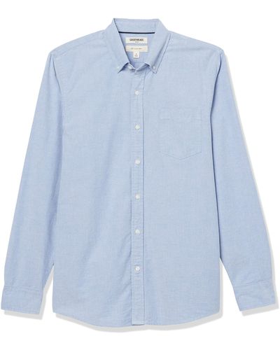 Goodthreads Slim-Fit Long-Sleeve Solid Oxford Shirt Camicia - Blu