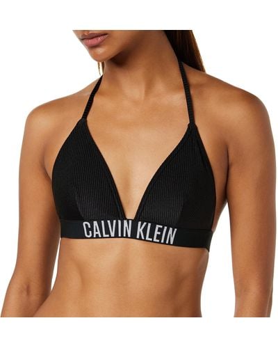 Calvin Klein Top Bikini a Triangolo Donna senza Ferretto - Nero