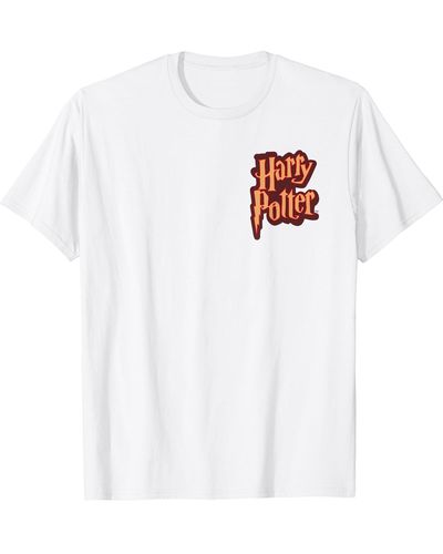 Amazon Essentials Harry Potter Gryffindor Collegiate Collage vorne und hinten T-Shirt - Weiß