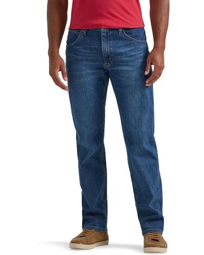 Wrangler Big & Tall Classic Five-Pocket Regular Fit Straight Leg Jeans - Blau