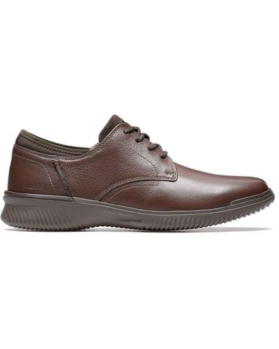 Clarks Donaway Plain Brown Lace-up Shoes