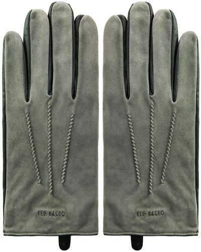 Ted Baker Suede S Grey Gloves Mxobaloxc8m Grey - Green