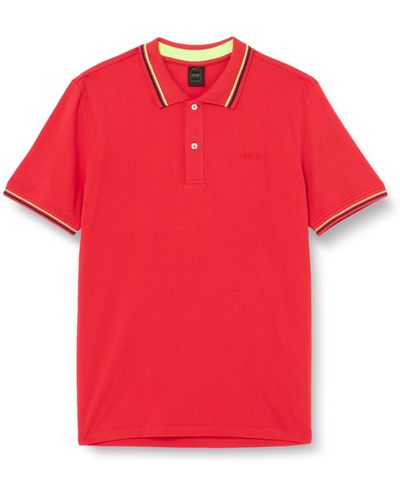 Geox M Camisa de Polo - Rojo