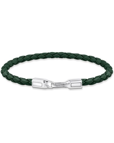 Thomas Sabo Silver Bracelet With Braided - Green