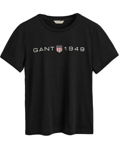 GANT Maglietta con Stampa Grafica T-Shirt - Nero