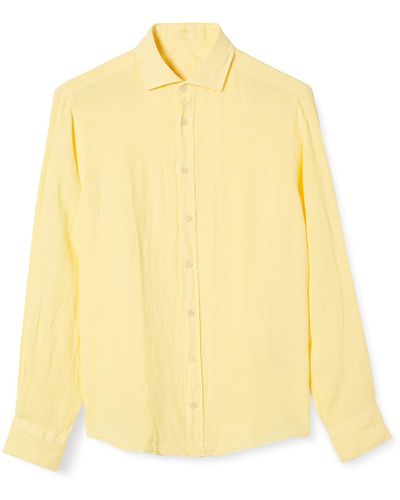 Hackett Hackett Garment Dye Ln Ks Business Shirt - Yellow