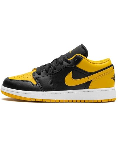 Nike Jordan 1 Sneaker Low Black/yellow Ochre-white - Zwart