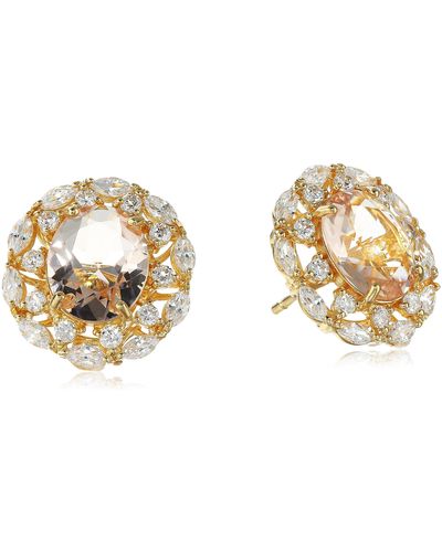 Nina Spring 17 Crystal Gold Stud Earrings - Metallic