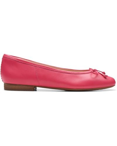 Clarks Fawna Lily Leather Shoes In Standard Fit Size 8 Pink