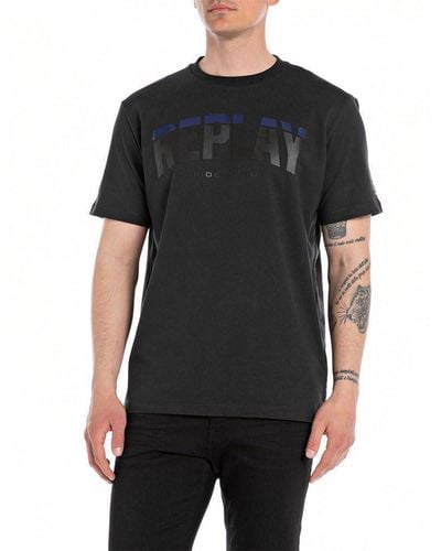 Replay Men's Short-sleeved Cotton T-shirt - Black
