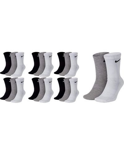 Nike 20 Paar Socken Lang Weiß Schwarz oder Bunt Gemischt Tennissocken Set Paket Bundle