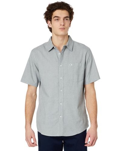 Quiksilver Shoreline Classic Button Up Woven Top Shirt - Gray