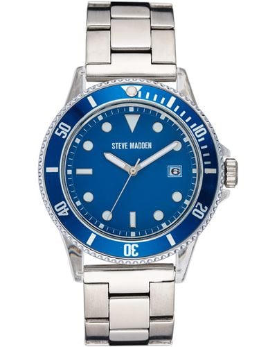 Steve Madden Date Function Bracelet Watch - Blue