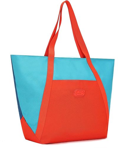 Skechers Recycling Tasche ,Vintage Wasserdichte Tote Bag Handtasche Cord Umhängetasche Schultertasche Shopper für Arbeit Büro Reisen - Rot