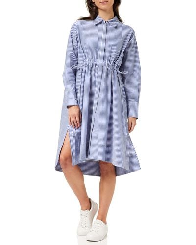 French Connection Rhodes Sustainable Pop Stripe Shirt Dress Casual - Blue