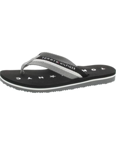 Tommy Hilfiger Tommy Loves NY Beach Sandal, Chanclas para Mujer - Negro