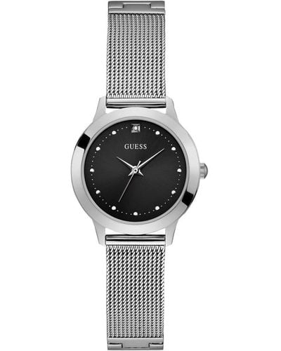 Guess Damen Analog Quarz Uhr mit Edelstahl Armband W1009L1 - Mettallic