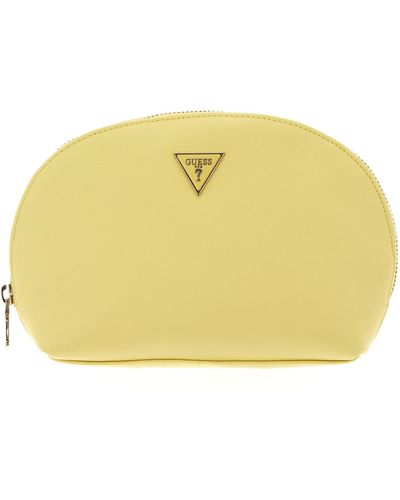 Guess Dome Cosmetic Pouch Yellow - Jaune