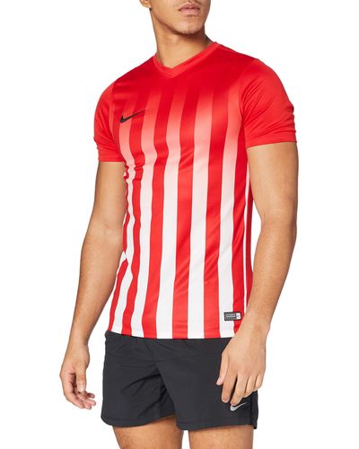 Nike SS Striped Division II JSY Camiseta del Fútbol - Rojo