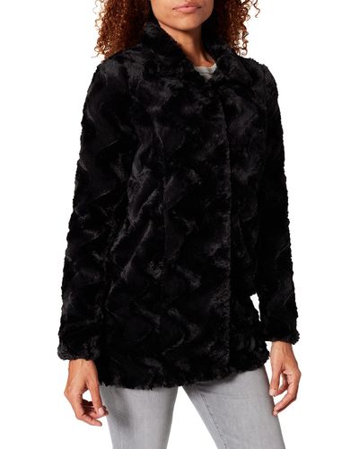 Vero Moda Vmcurl Aw21 High Neck Faux Fur Jacket - Black
