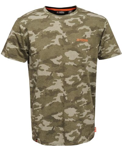 Regatta T-Shirt Tactical Threads Workwear Dense Effetto Camouflage con Stampa T-Shirts/Polos/Vests - Verde