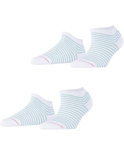 Esprit Sneakersocken Stripes 2-Pack W SN Baumwolle kurz gemustert 2 Paar - Weiß