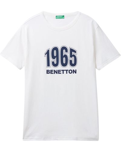 Benetton 3i1xu100a T-Shirt - Weiß