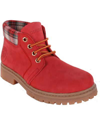 DIESEL Women's Boots Boots Red #34 - Red, 6