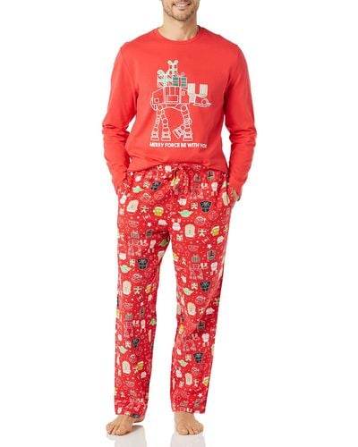 Amazon Essentials Disney Marvel Flannel Pajamas Sleep Sets - Rouge