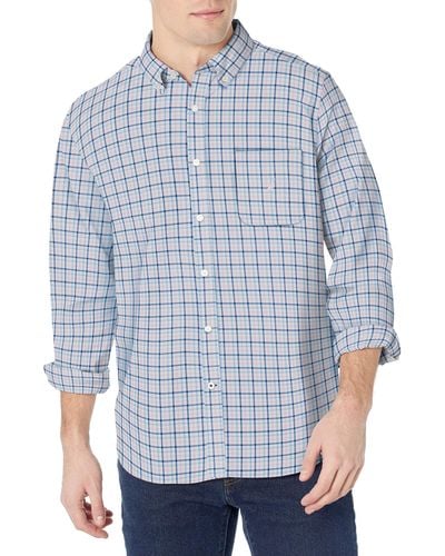 Nautica Long Sleeve Button Down Poplin Shirt Camicia - Blu