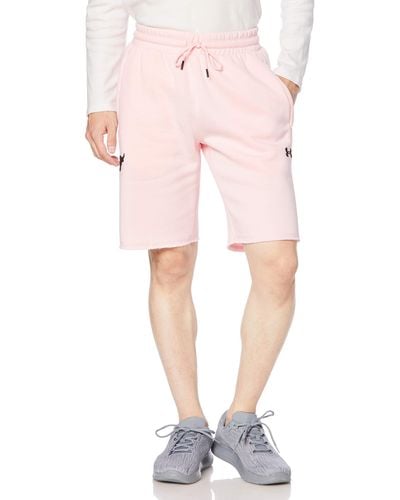 Under Armour Sweatpant Shorts Cotton/Polyester Blend UA Dwayne Johnson Sweatpant Shorts1357200 - Pink