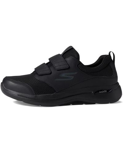 Skechers Gowalk-athletic Hook And Loop Walking Shoes | Two Strap Sneakers | Air-cooled Foam - Black