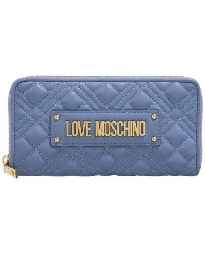 Love Moschino Quilted Portefeuille Gris Bleu