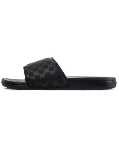 Vans Slide-on Checkerboard Flip Flops, - Black