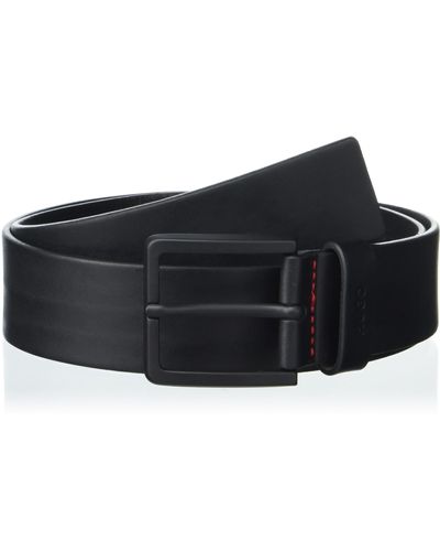 HUGO Mens Matte Buckle Smooth Leather Beltbelt - Black