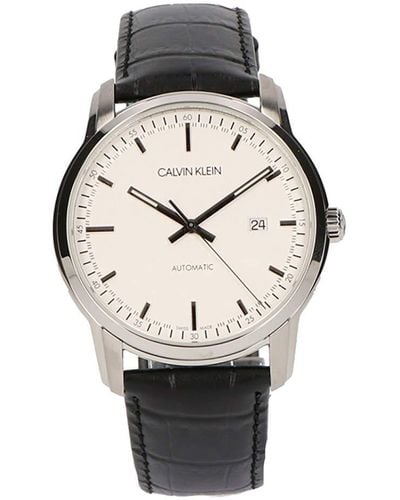 Calvin Klein S Analogue Automatic Watch With Leather Strap K5s341cx - Multicolour