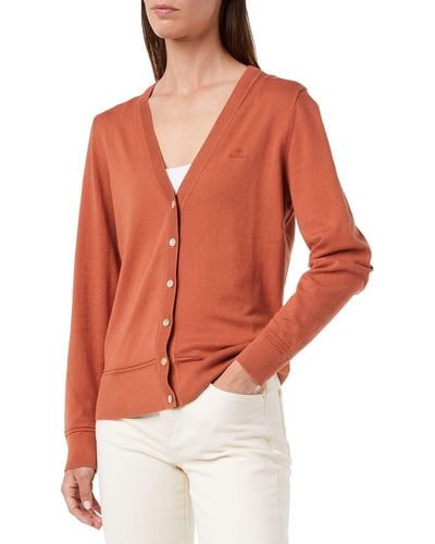 GANT Cotton V-cardigan - Orange