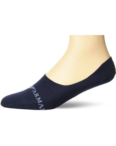 Emporio Armani Lot de 3 paires de chaussettes à logo pour homme - Bleu