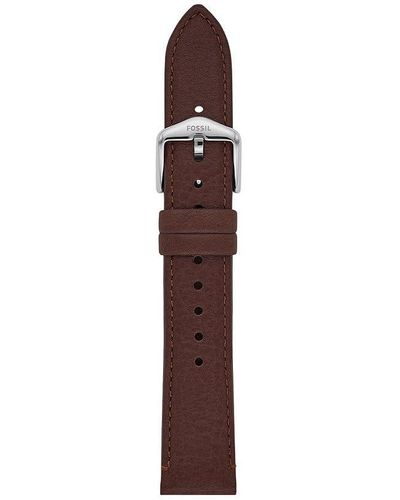 Fossil 18 Mm Litehide Brown Leather Watch Strap S181507 - Purple