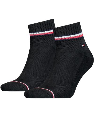 Tommy Hilfiger Iconic Quarter Socks Calcetines - Negro