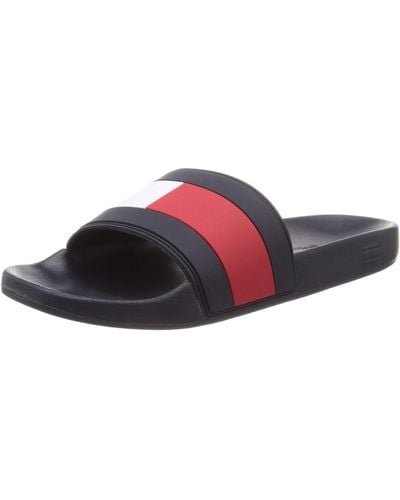 Tommy Hilfiger S Essential Flag Pool Slide Pool Slides Sandals Multi 8 Uk - Blue