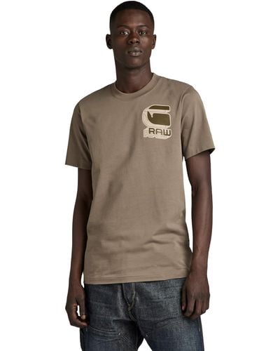 G-Star RAW Camiseta Shadow Graphic Slim Para Hombre - Marrón