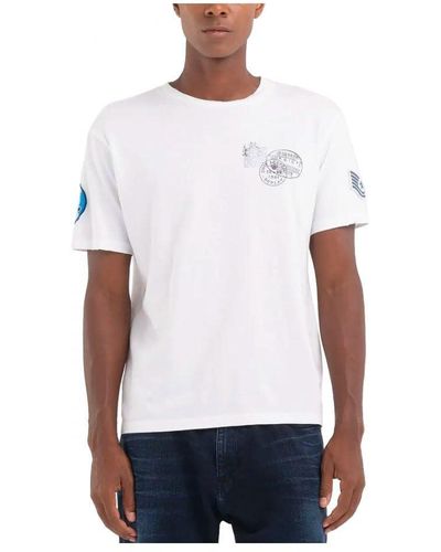 Replay T-Shirt Kurzarm aus Baumwolle - Weiß