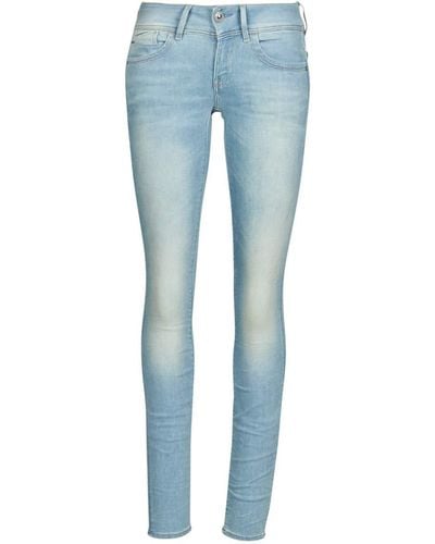 G-Star RAW Lynn Mid Waist Skinny Jeans - Blu